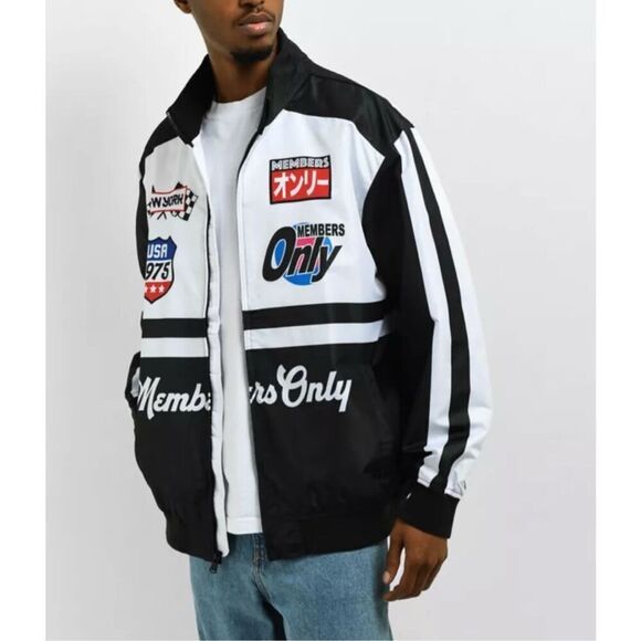Members‎ Only Mens Sport Racing Windbreaker Jacket Multicolor Size Medium NWT - Picture 1 of 10